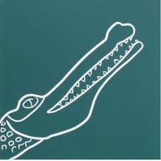 Linocut " Crocodile " by Jane Bristowe - Limited edition x/75. Framed Linocut " Crocodile " by Jane Bristowe - Limited edition x/75. Framed